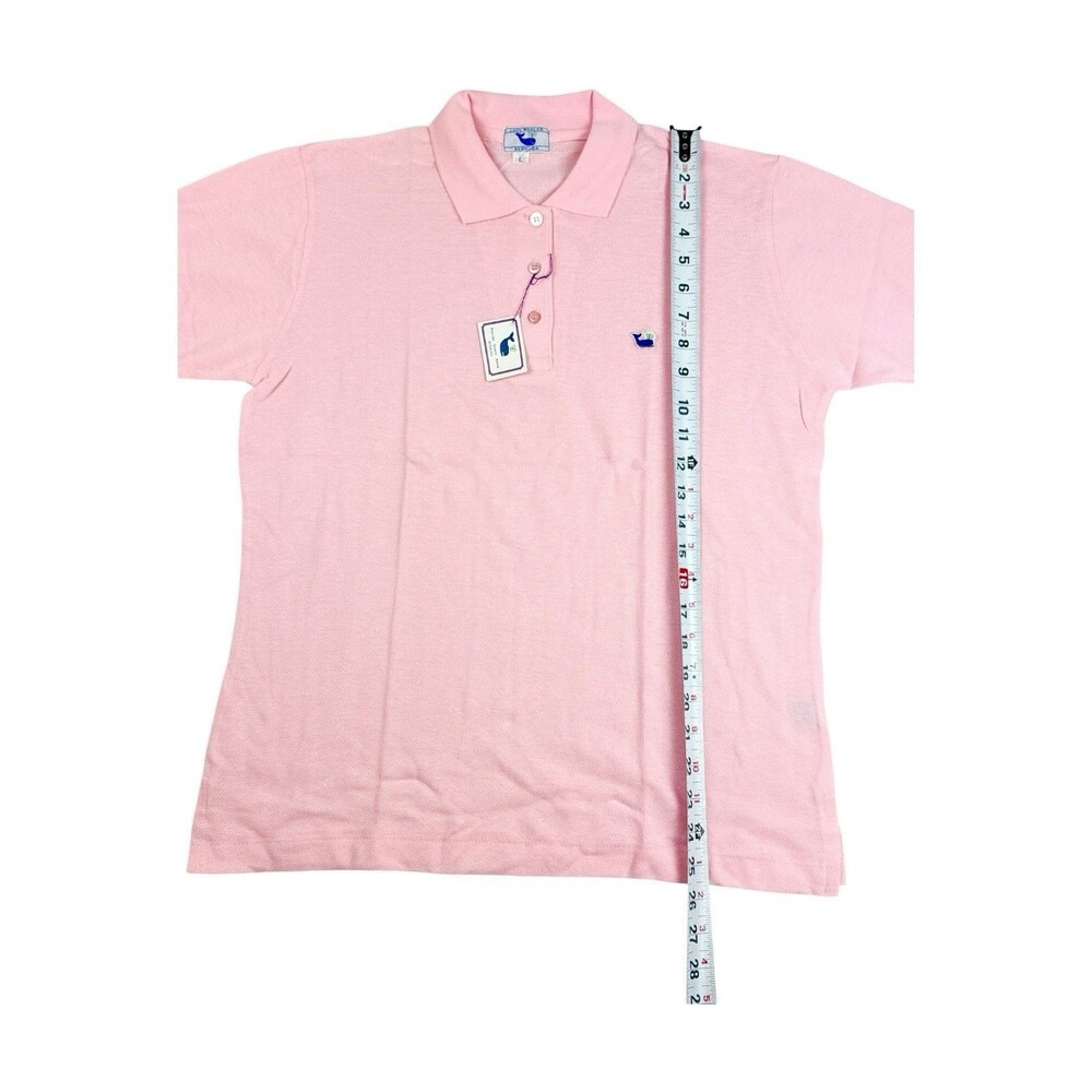 NWT Lady Whaler Bermuda Pink Pique Polo Shirt Whale Logo Preppy Coastal L - Picture 7 of 7